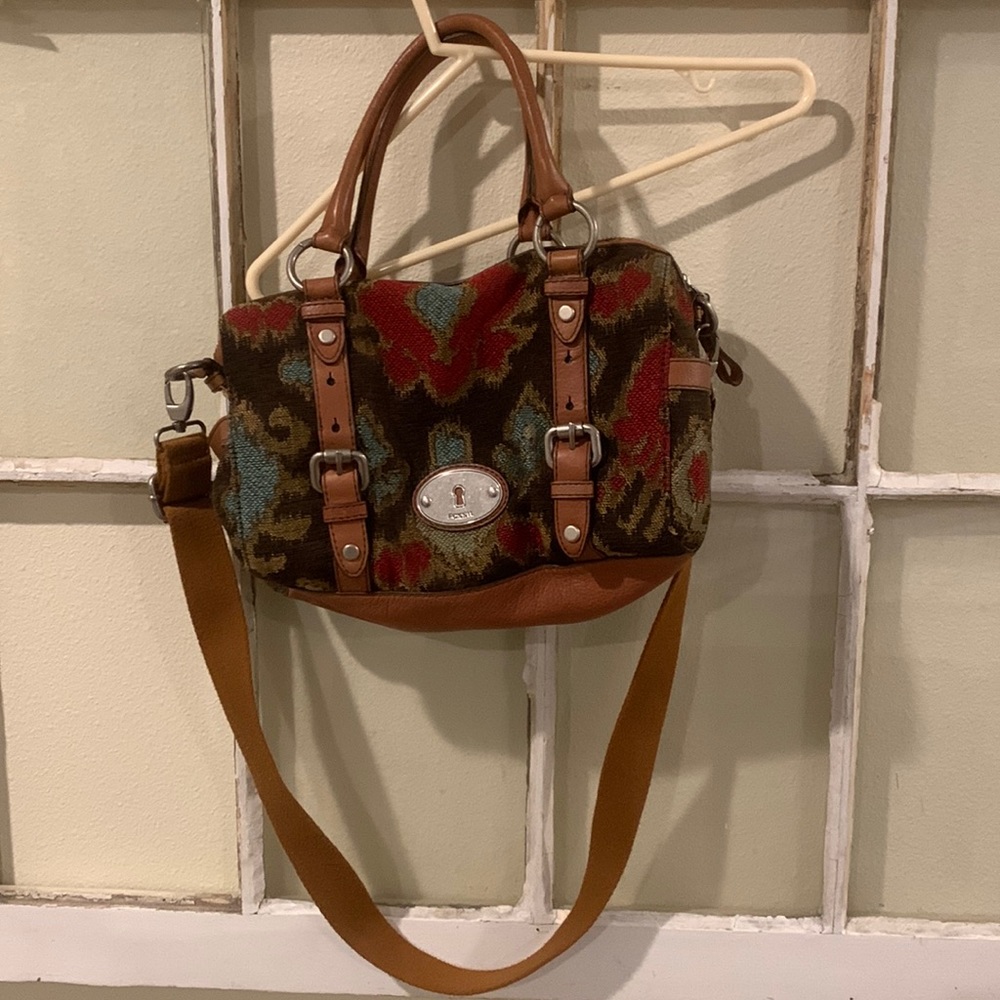 Fossil purse satchel with crossbody strap